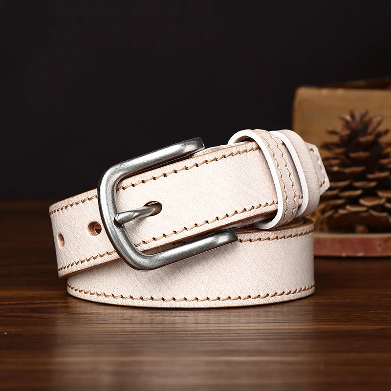 Leather Women's Belt Pin Buckle Casual Real Cowhide Luxury Personality Alloy Women's Fashion Pantband on Both Sides Car Line
Leather Women's Belt Pin Buckle Casual Real Cowhide Luxury Personality Alloy Women's Fashion Pantband on Both Sides Car Line
