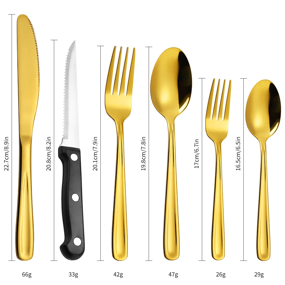 6 Pcs Stainless Steel Luxury Restaurant Cutlery Wedding Gold Knife And Forks Silverware Set
6 Pcs Stainless Steel Luxury Restaurant Cutlery Wedding Gold Knife And Forks Silverware Set