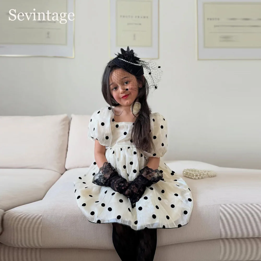 Sevintage Princess Polka Dot Flower Girl Dresses Puff Sleeves A-Line Birthday Party Dresses For Girls Kids Dresses Customized
Sevintage Princess Polka Dot Flower Girl Dresses Puff Sleeves A-Line Birthday Party Dresses For Girls Kids Dresses Customized