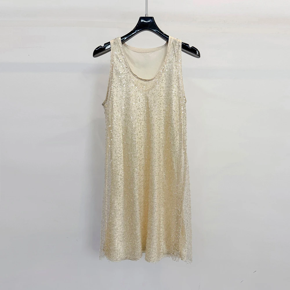 Women's Sequin Sleeveless Mini Dress, Beige Glitter Tank Dress, Loose A-Line Slip Dress for Party Club Casual Summer 2026
Women's Sequin Sleeveless Mini Dress, Beige Glitter Tank Dress, Loose A-Line Slip Dress for Party Club Casual Summer 2026