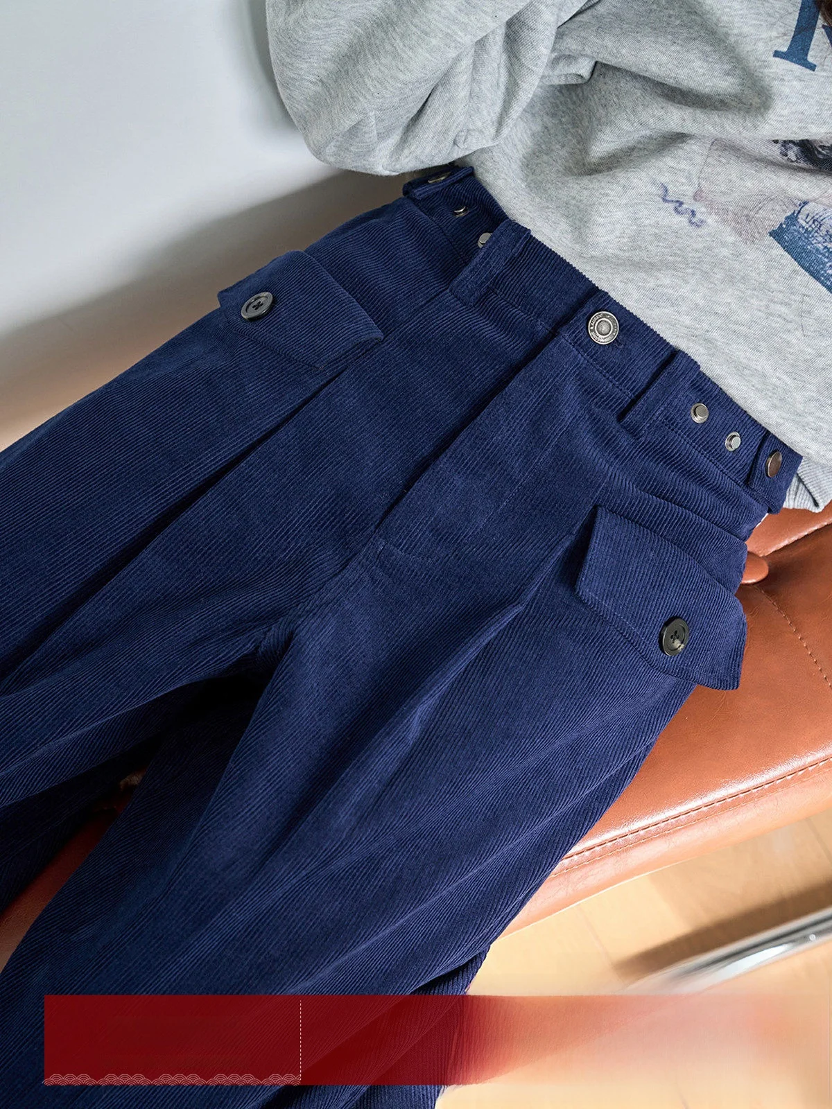 Deep Blue High Waist Loose Slimming Corduroy Casual Pants Women's Wide Leg Straight Cut Trousers Comfortable Casual Faion
Deep Blue High Waist Loose Slimming Corduroy Casual Pants Women's Wide Leg Straight Cut Trousers Comfortable Casual Faion
