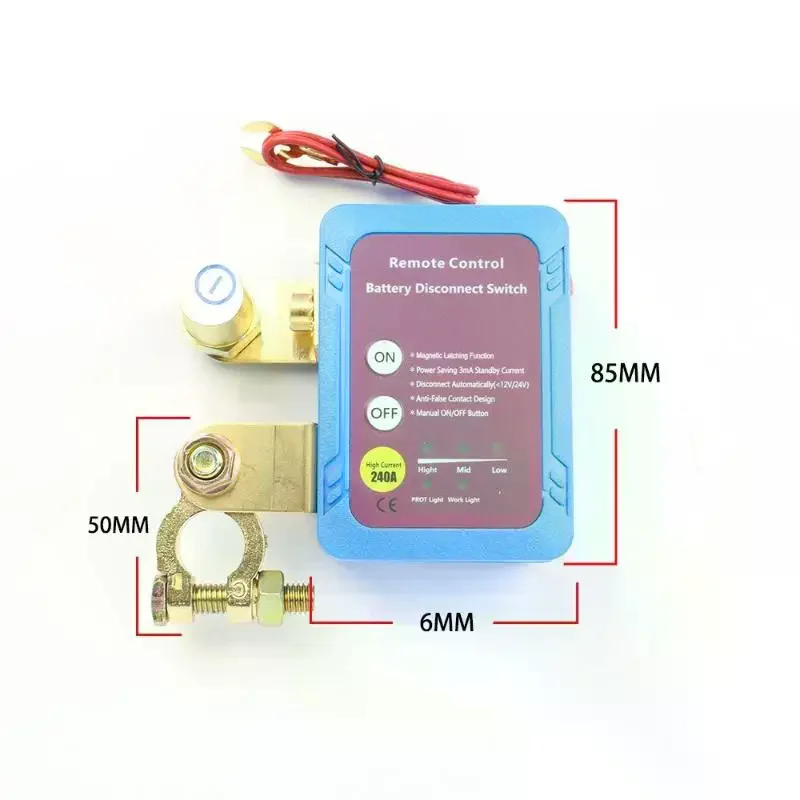 Remote Battery Disconnect 240A With LED Voltage Display Automatic Power Shut Off For Automobiles
Remote Battery Disconnect 240A With LED Voltage Display Automatic Power Shut Off For Automobiles