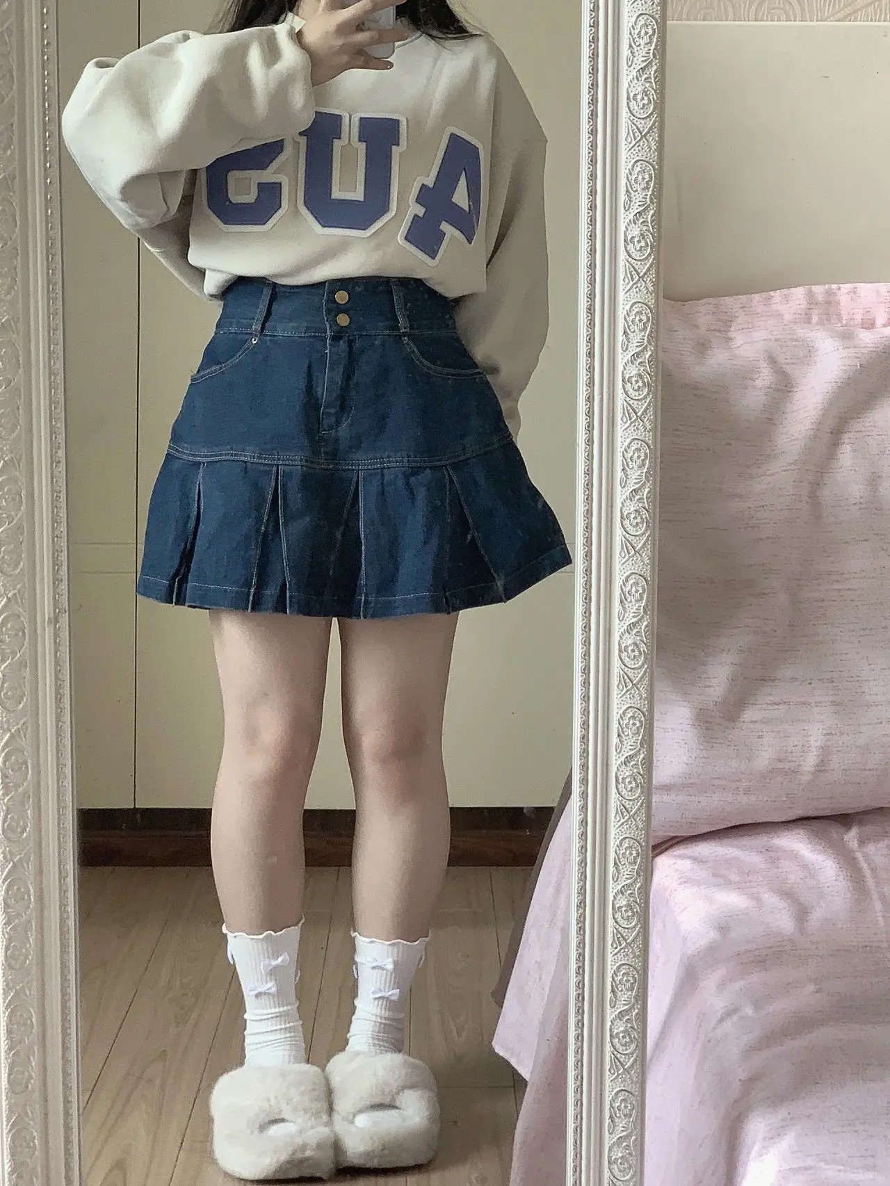 High Waist A-Line Skirt Women's plus Size Denim Pleated Slimming for Pear aped Body Summer ort Skirts Casual Pure Color
High Waist A-Line Skirt Women's plus Size Denim Pleated Slimming for Pear aped Body Summer ort Skirts Casual Pure Color