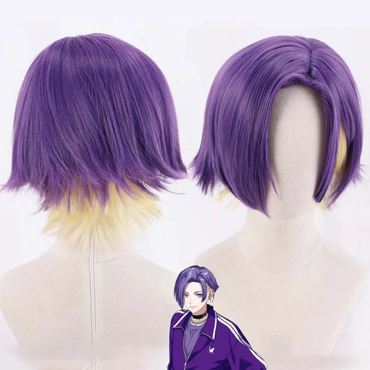 Men Paradox Live Aoi Kureha Cosplay Short Purple Mix Blonde Heat Resistant Synthetic Hair Wig
Men Paradox Live Aoi Kureha Cosplay Short Purple Mix Blonde Heat Resistant Synthetic Hair Wig