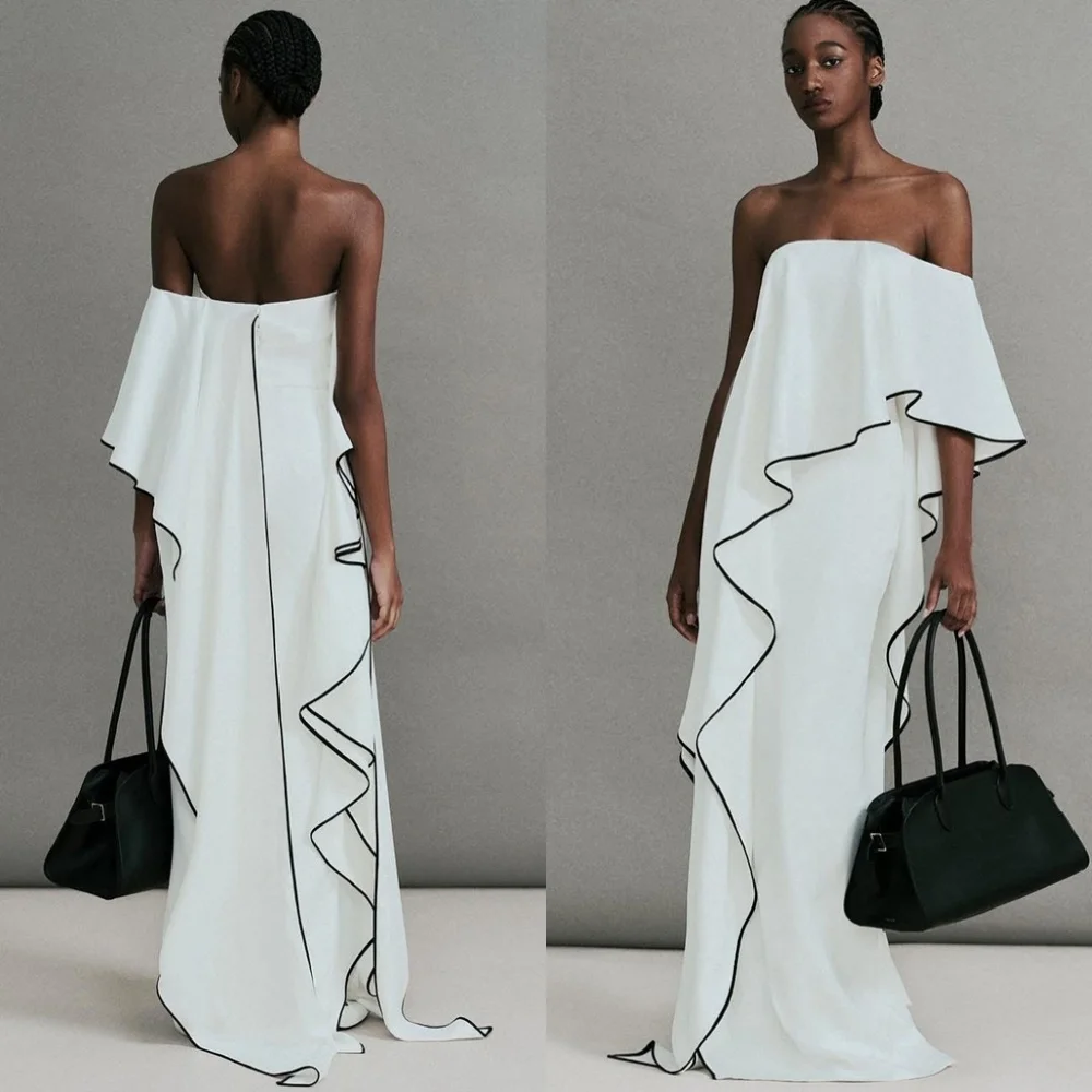 Customized Soft White Jersey Evening Dress Elegant Strapless Homecoming Dresses Formal Sweep Train Special Occasion Gowns 
Customized Soft White Jersey Evening Dress Elegant Strapless Homecoming Dresses Formal Sweep Train Special Occasion Gowns