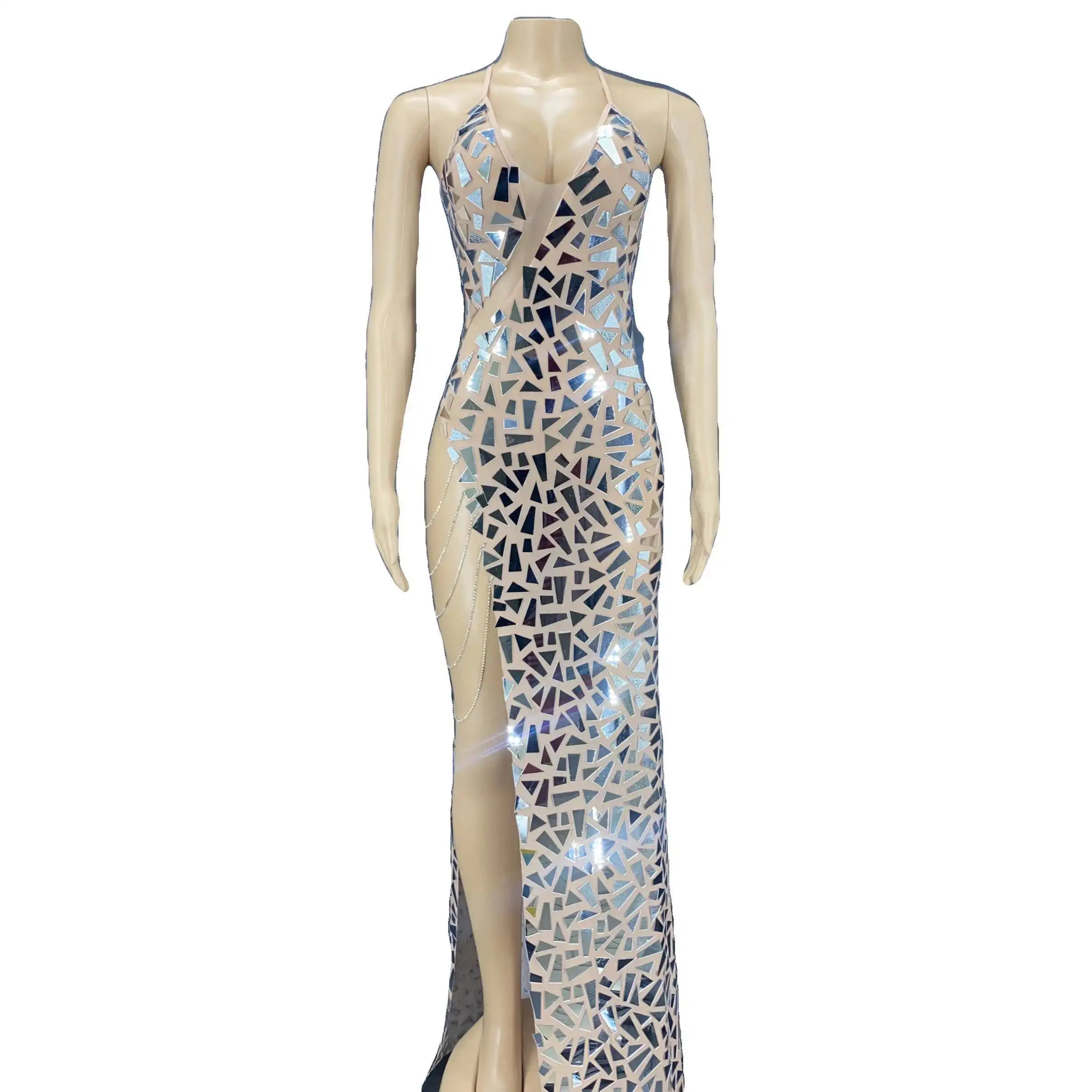 Silver Mirror Dress Women Sexy Backless Sparkle Stage Performance Show Outfit Party Drag Queen Showgirl Costume Club Bar Wear
Silver Mirror Dress Women Sexy Backless Sparkle Stage Performance Show Outfit Party Drag Queen Showgirl Costume Club Bar Wear