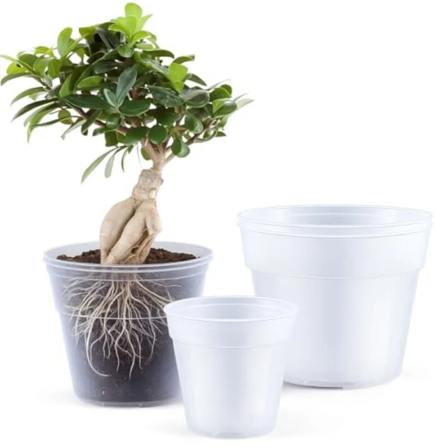 Indoor plants application, flexible transparent plastic, clear color, thickened design with drainage holes for 8/10/12 inch nur
Indoor plants application, flexible transparent plastic, clear color, thickened design with drainage holes for 8/10/12 inch nur