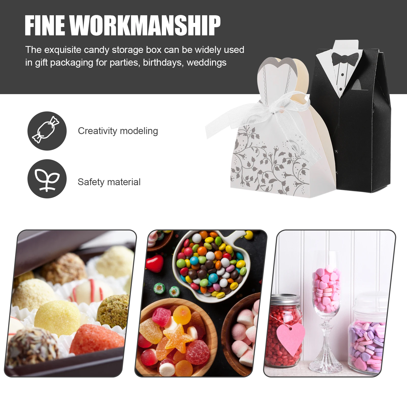 100 Pcs High-end Wedding Candy Box with Sweets Treat Holder Case Party Favor Containers Desktop Bride
100 Pcs High-end Wedding Candy Box with Sweets Treat Holder Case Party Favor Containers Desktop Bride