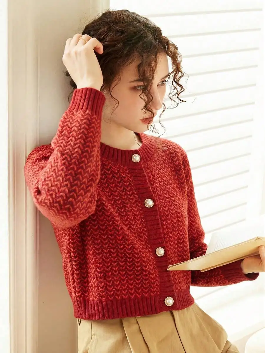 Elegant Womens Knit Cardigan Casual French Style Long Sleeve Crew Neck Sweater Jacket
Elegant Womens Knit Cardigan Casual French Style Long Sleeve Crew Neck Sweater Jacket