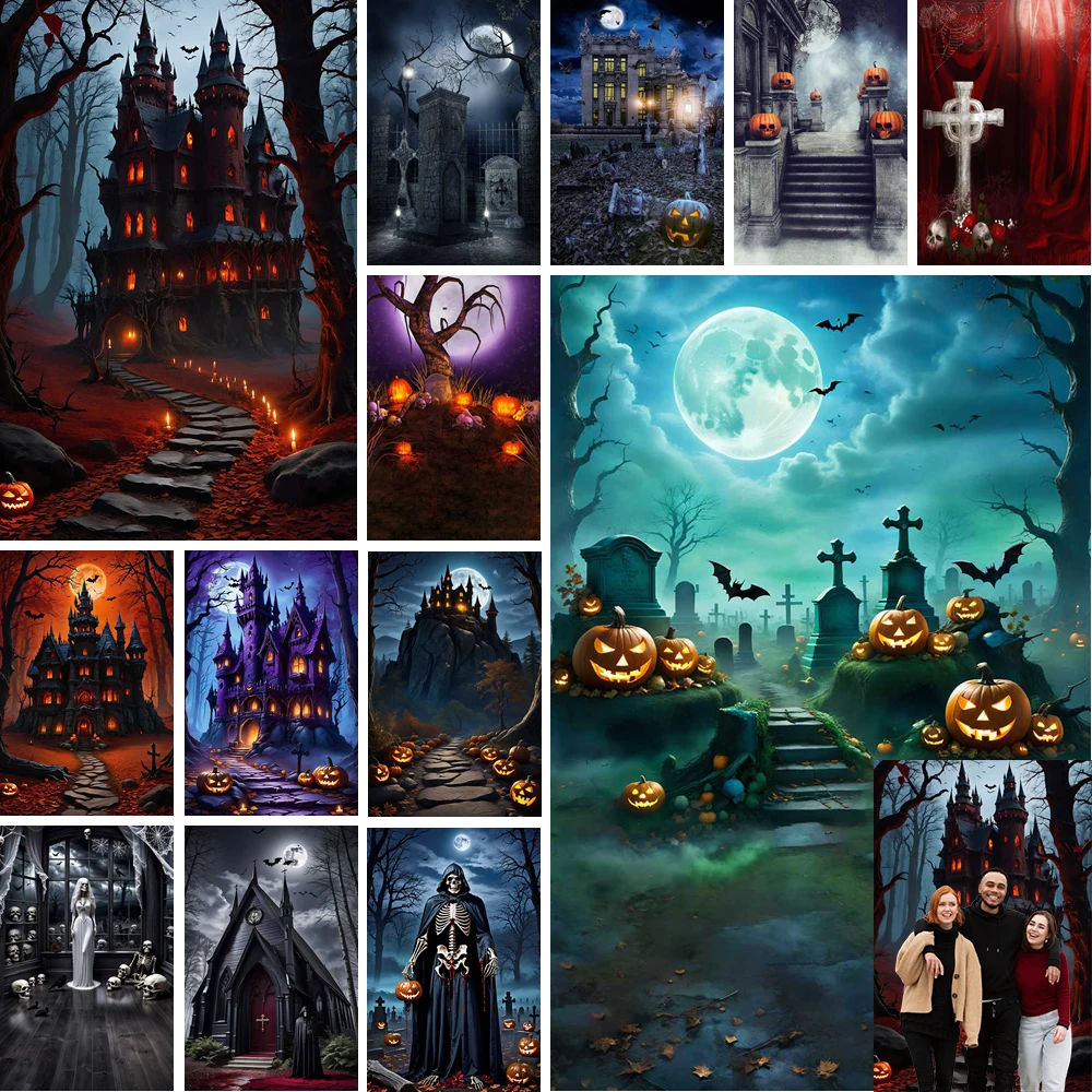 MOON.QG Scary Halloween Backdrop Haunted House Pumpkin Misty Dark Forest Cemetery Photo Background Enchanted Halloween Party
MOON.QG Scary Halloween Backdrop Haunted House Pumpkin Misty Dark Forest Cemetery Photo Background Enchanted Halloween Party