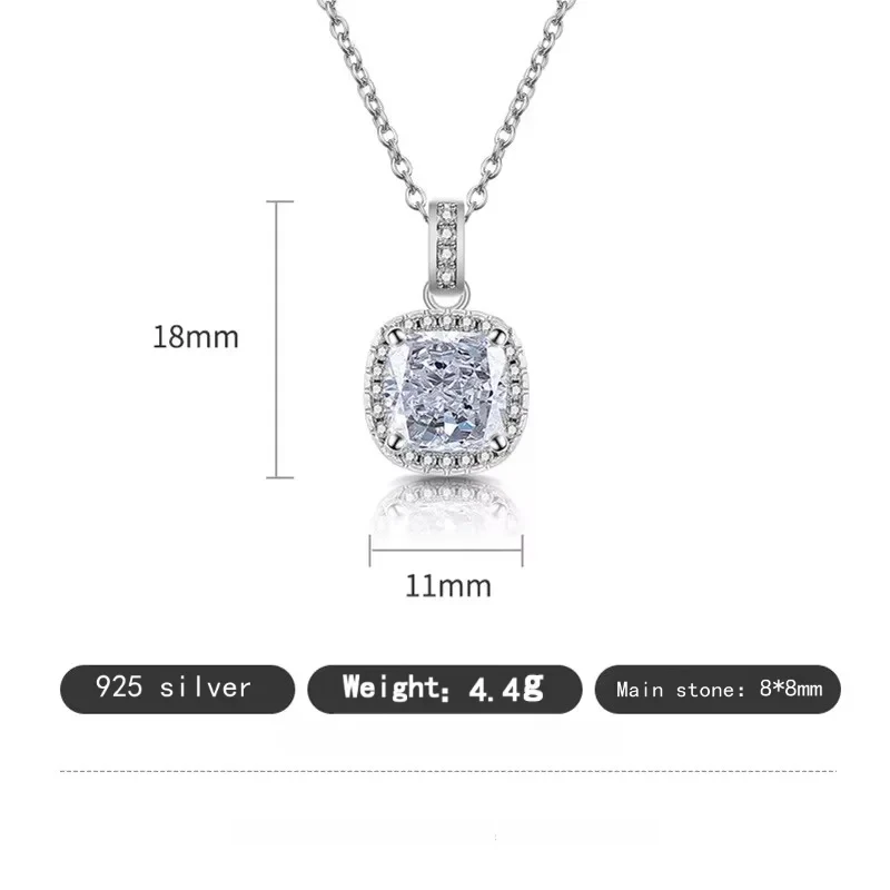 100% 925 pure silver ice-cut square pendant necklace - fashionable and elegant accessory for ladies - suitable as a gift - jewel
100% 925 pure silver ice-cut square pendant necklace - fashionable and elegant accessory for ladies - suitable as a gift - jewel