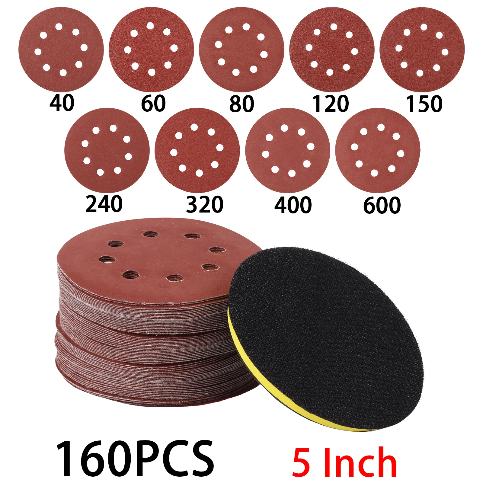 160pcs 5Inch Sanding Discs Pads Set with M14 Electric Pallet 40-600 Grit Abrasive Polishing Pad Kit Car Polish Sandpaper Sheet
160pcs 5Inch Sanding Discs Pads Set with M14 Electric Pallet 40-600 Grit Abrasive Polishing Pad Kit Car Polish Sandpaper Sheet