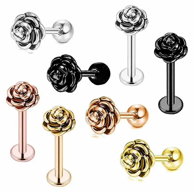 wholesales rose flower cartilage earrings helix barbell lip piercing stud stainless steel lip rings barbell daith jewelry
wholesales rose flower cartilage earrings helix barbell lip piercing stud stainless steel lip rings barbell daith jewelry