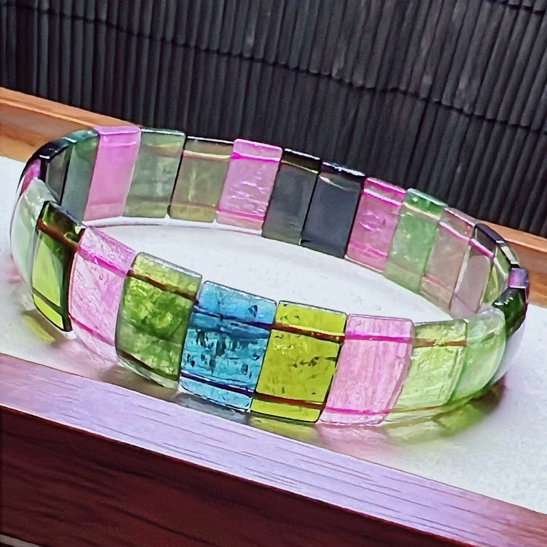 Natural Colorful Tourmaline Clear Beads Bracelet 13mm Purple Red Green Tourmaline Women Men Jewelry AAAAAAA
Natural Colorful Tourmaline Clear Beads Bracelet 13mm Purple Red Green Tourmaline Women Men Jewelry AAAAAAA