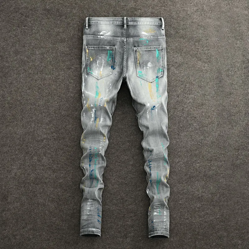 Street Fashion Designer Men Jeans Retro Gray Stretch Slim Fit Patched Ripped Jeans Men Y2K Hip Hop Denim Biker Pants Hombre
Street Fashion Designer Men Jeans Retro Gray Stretch Slim Fit Patched Ripped Jeans Men Y2K Hip Hop Denim Biker Pants Hombre