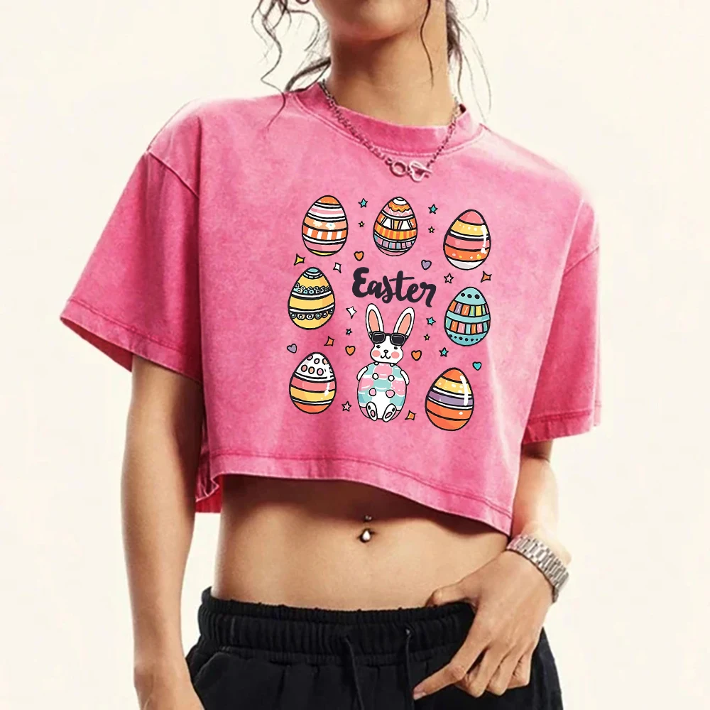 Пасхальное яйцо, забавная женская стираная футболка с графическим принтом, повседневный укороченный топ в стиле ретро, летняя хлопковая одежда, модная уличная одежда
Пасхальное яйцо, забавная женская стираная футболка с графическим принтом, повседневный укороченный топ в стиле ретро, летняя хлопковая одежда, модная уличная одежда