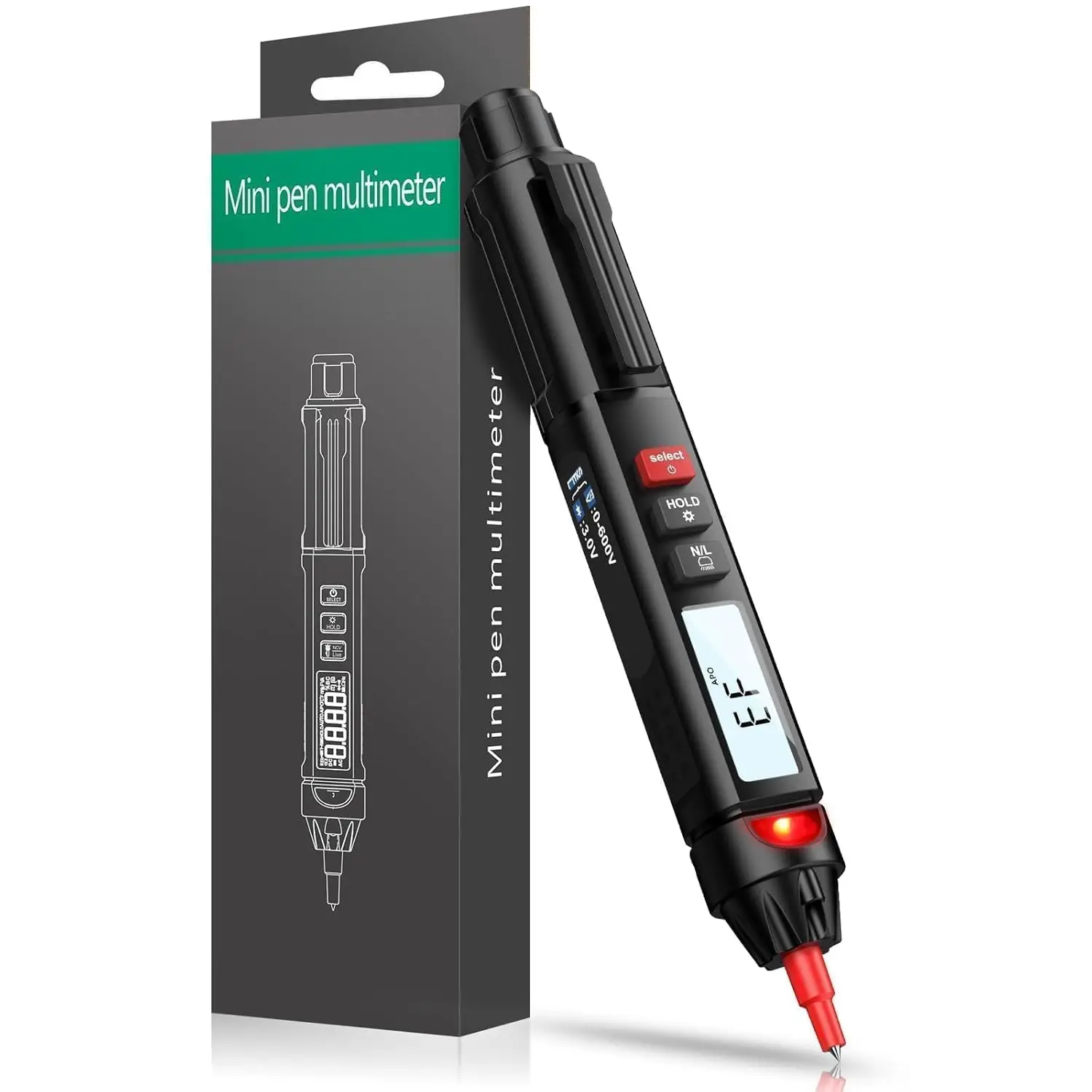 Pen Type Multimeter 6000 Counts AC Voltage 12V-1000V NCV Continuity Diode Test Non-Contact
Pen Type Multimeter 6000 Counts AC Voltage 12V-1000V NCV Continuity Diode Test Non-Contact