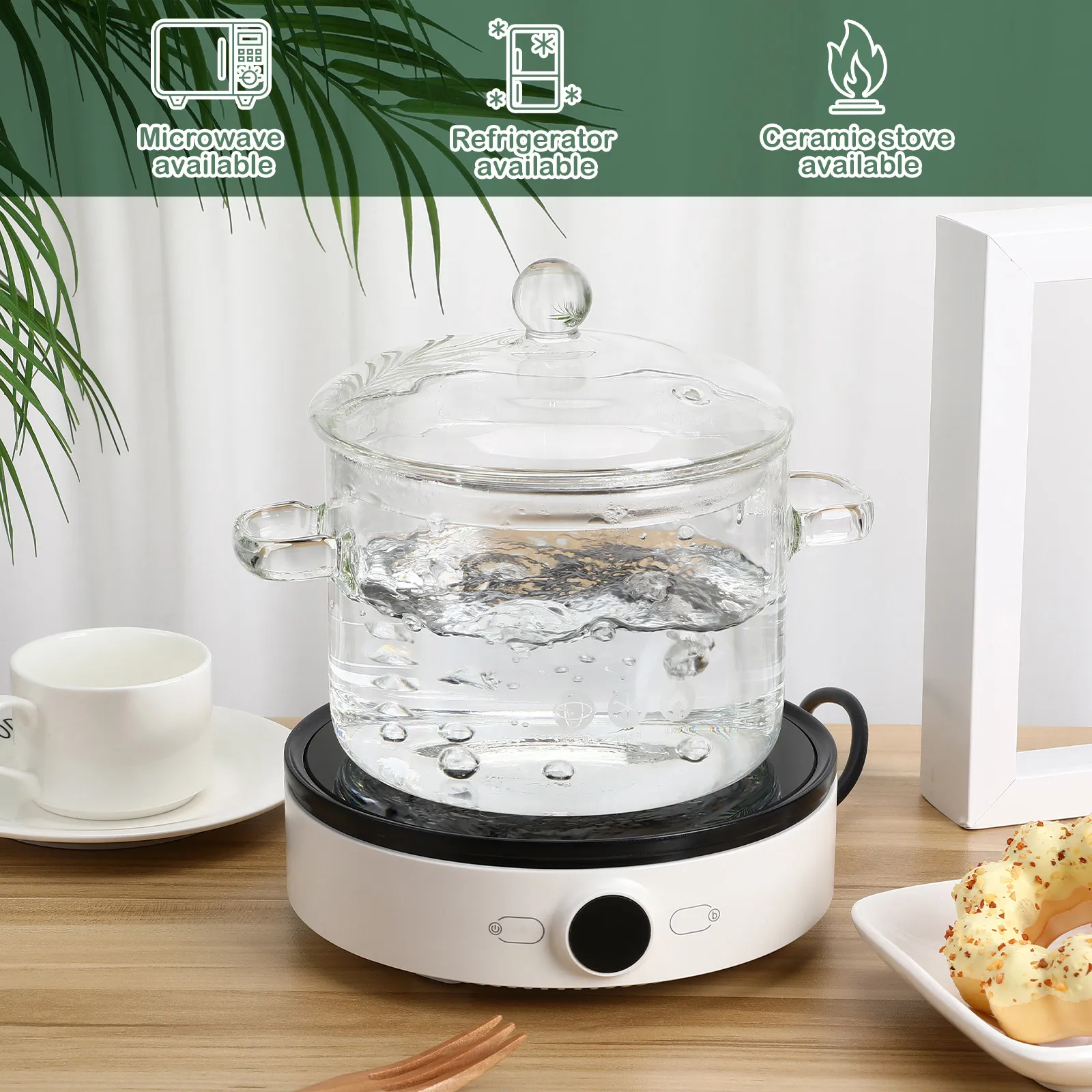 Стеклянная кастрюля для супа, прозрачная, для плиты и электрических плит, для тушения
Стеклянная кастрюля для супа, прозрачная, для плиты и электрических плит, для тушения