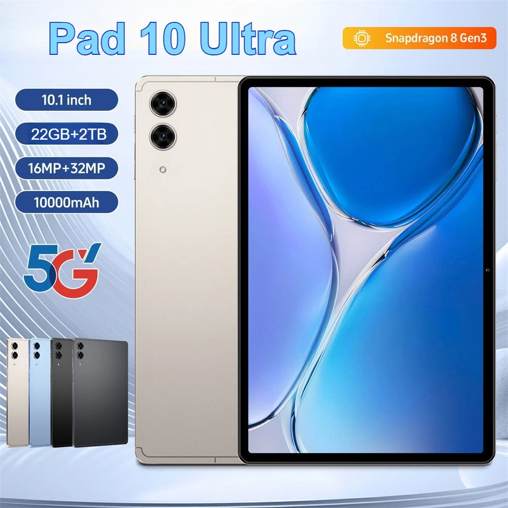 Новый планшет 2026 Pad 10 Ultra 10.1 HD, глобальная версия, Android, аккумулятор 10000 мАч, 22 ГБ+2 ТБ, 4G, 5G, Dual SIM, Wi-Fi, для детей
Новый планшет 2026 Pad 10 Ultra 10.1 HD, глобальная версия, Android, аккумулятор 10000 мАч, 22 ГБ+2 ТБ, 4G, 5G, Dual SIM, Wi-Fi, для детей