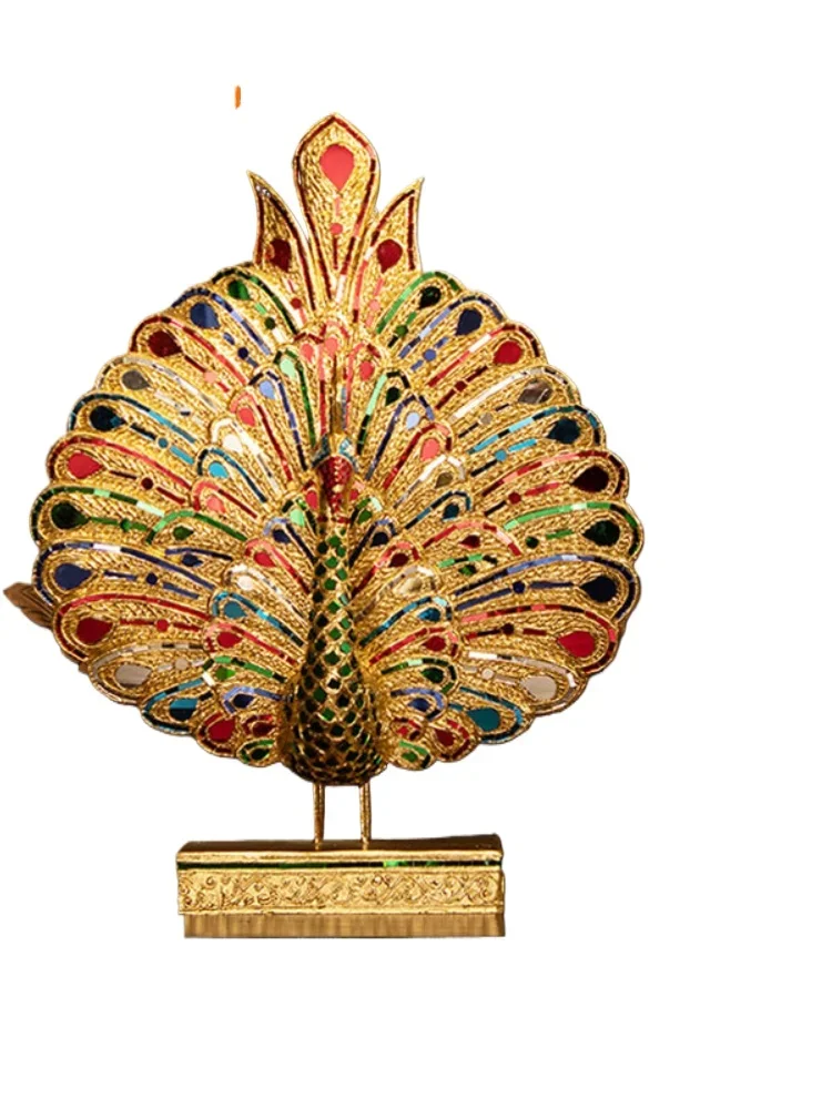 Southeast Asia Thai Home Living Room Entrance TV Cabinet Creative Decorations Decoration Peacock Open Screen Decoration Crafts
Southeast Asia Thai Home Living Room Entrance TV Cabinet Creative Decorations Decoration Peacock Open Screen Decoration Crafts