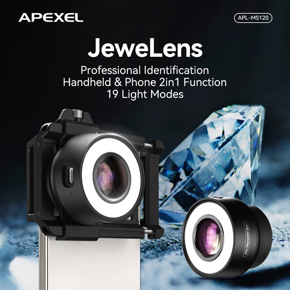 APEXEL Phone Microscope Lens 120X Magnification HD Glass Lens Kit For iPhone Android Camera Lens With Clip Universal Phone Hold
APEXEL Phone Microscope Lens 120X Magnification HD Glass Lens Kit For iPhone Android Camera Lens With Clip Universal Phone Hold