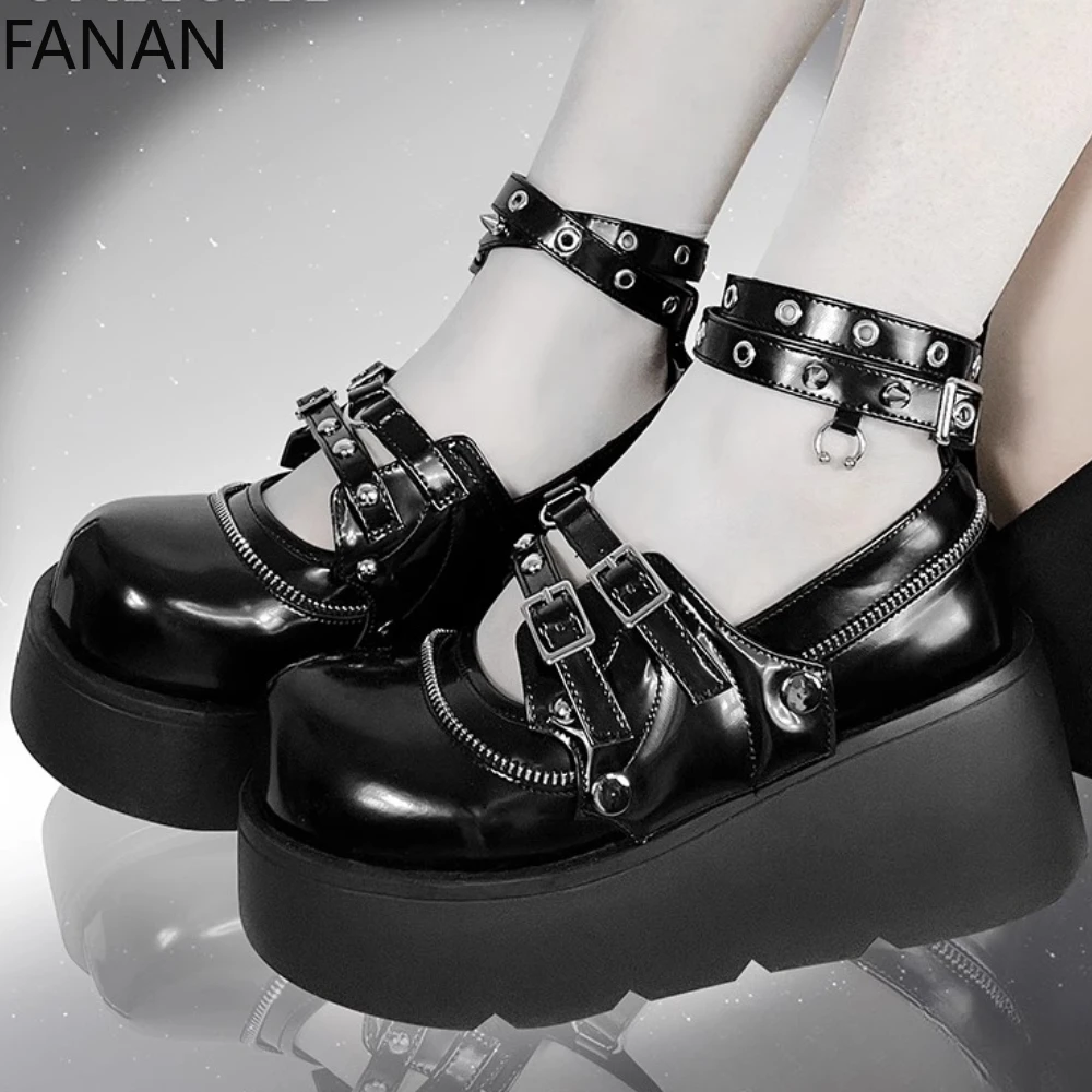 Original Punk Platform Shoes Y2k Subculture Goth Lolita High Heel Pumps Black Belt Buckle Fashion Rock Flats Women's Shoes
Original Punk Platform Shoes Y2k Subculture Goth Lolita High Heel Pumps Black Belt Buckle Fashion Rock Flats Women's Shoes
