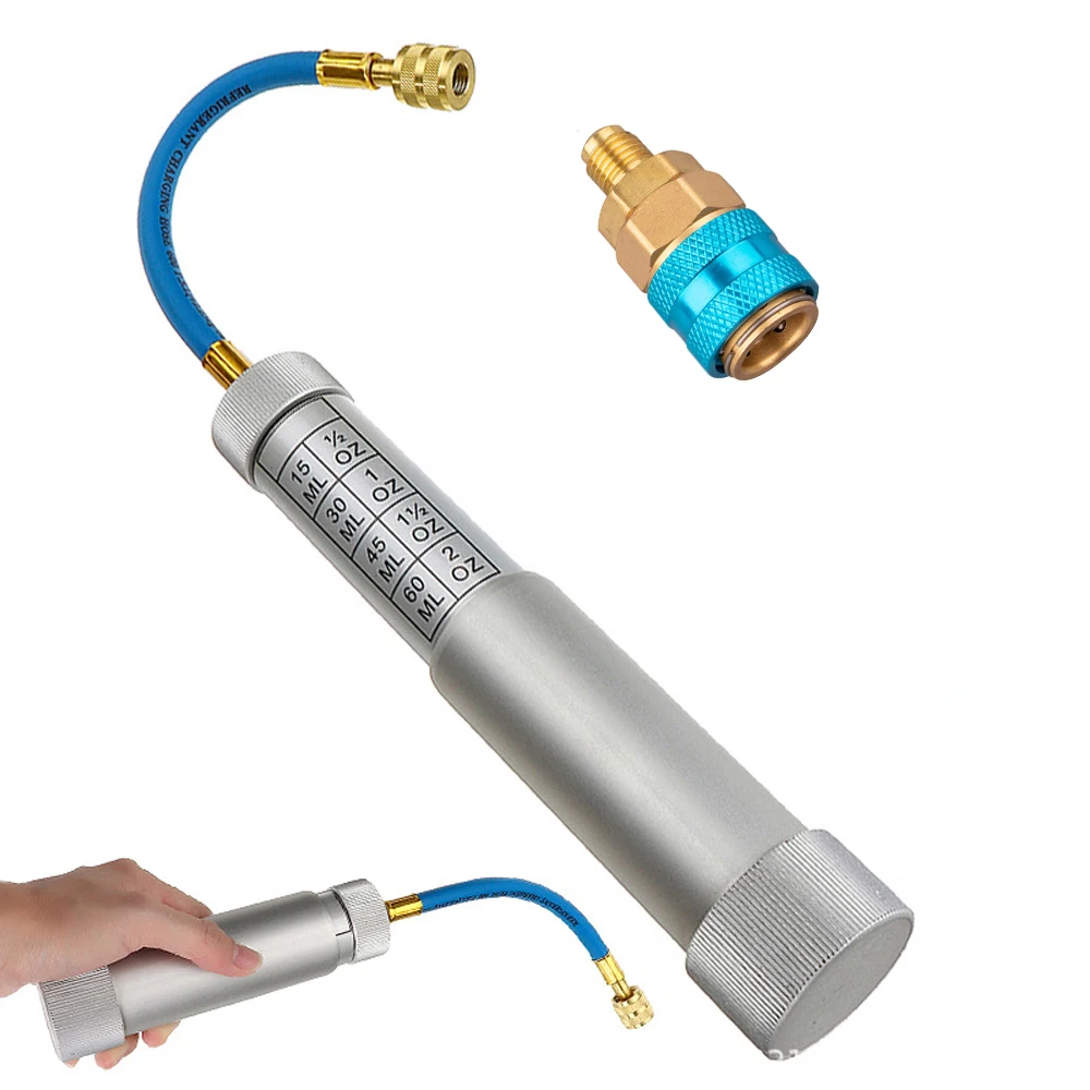 AC Oil and Dye Injector Refrigerant Tool 2oz Hand Turn AC Oil Injection Tool with Adapter for Home Automotive HVAC System
AC Oil and Dye Injector Refrigerant Tool 2oz Hand Turn AC Oil Injection Tool with Adapter for Home Automotive HVAC System