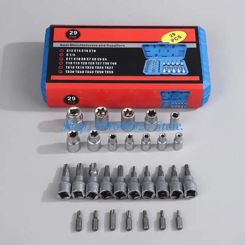 29Pcs High Torques Q235 Carbon Steel Socket Bit for Mechanics and Home Use
29Pcs High Torques Q235 Carbon Steel Socket Bit for Mechanics and Home Use