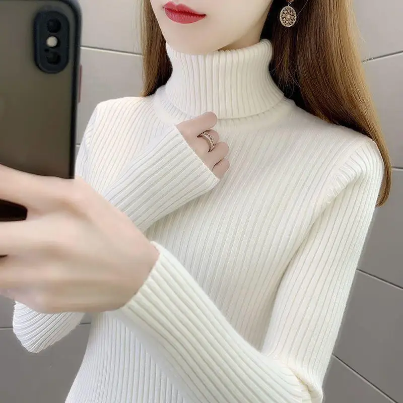 Women's High Collar ort Sve Long Sve Knitted Base irt Autumn Winter Slim Fit Crew Ne Bla Sweater Versatile Top
Women's High Collar ort Sve Long Sve Knitted Base irt Autumn Winter Slim Fit Crew Ne Bla Sweater Versatile Top