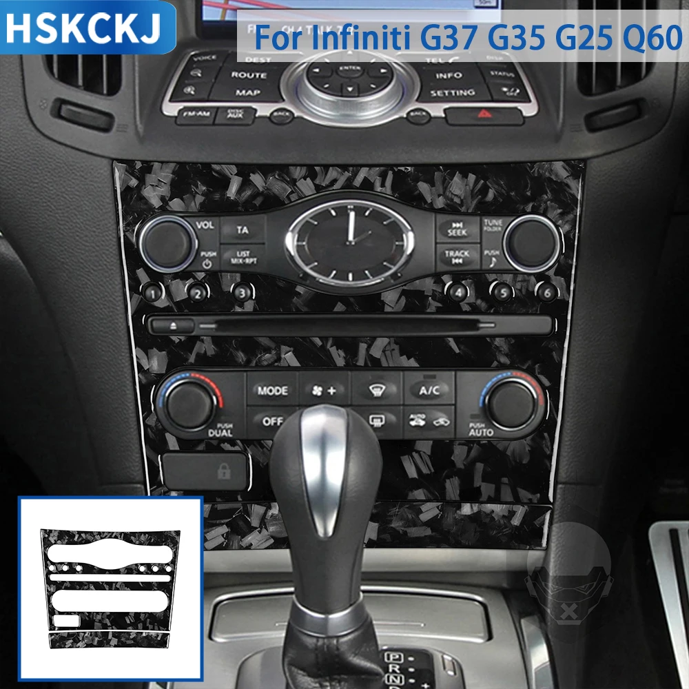 For Infiniti G37 2008-2013 G35 G25 Q60 Car Accessories Forged Carbon Fiber Interior Console CD AC Switch Panel Trim Sticker
For Infiniti G37 2008-2013 G35 G25 Q60 Car Accessories Forged Carbon Fiber Interior Console CD AC Switch Panel Trim Sticker