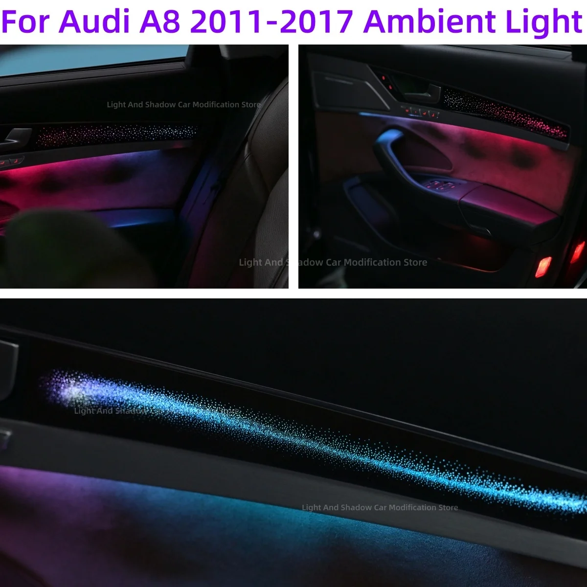 For Audi A8 2011-2017 LED Ambient Light Car interior lighting Upgrade car accessories Galaxy Edition Starry sky style trim strip
For Audi A8 2011-2017 LED Ambient Light Car interior lighting Upgrade car accessories Galaxy Edition Starry sky style trim strip
