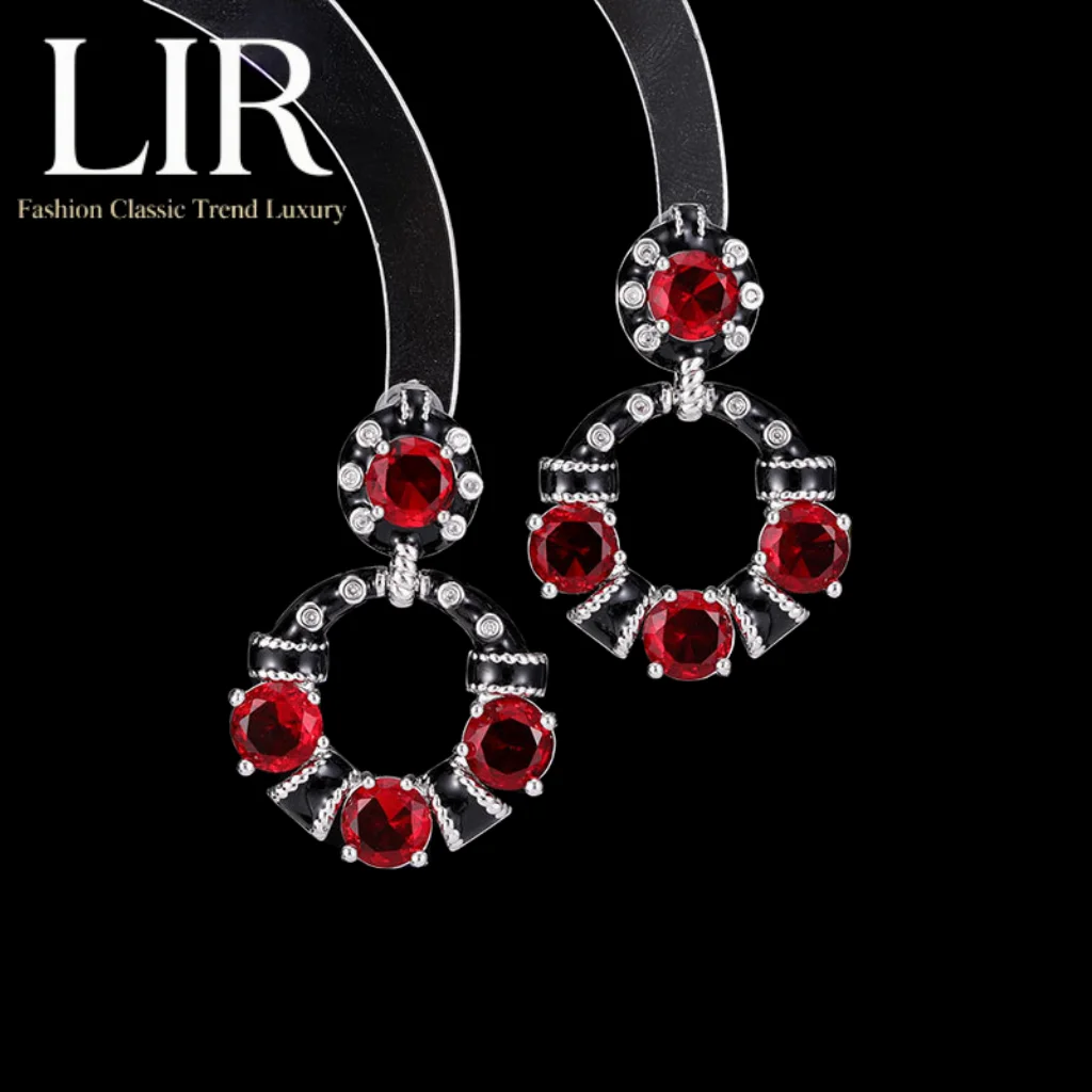 LIR Women's Enamel Earrings: Geometric Round, European & American Style, Light Luxury, Red/Green Optional, Versatile
LIR Women's Enamel Earrings: Geometric Round, European & American Style, Light Luxury, Red/Green Optional, Versatile