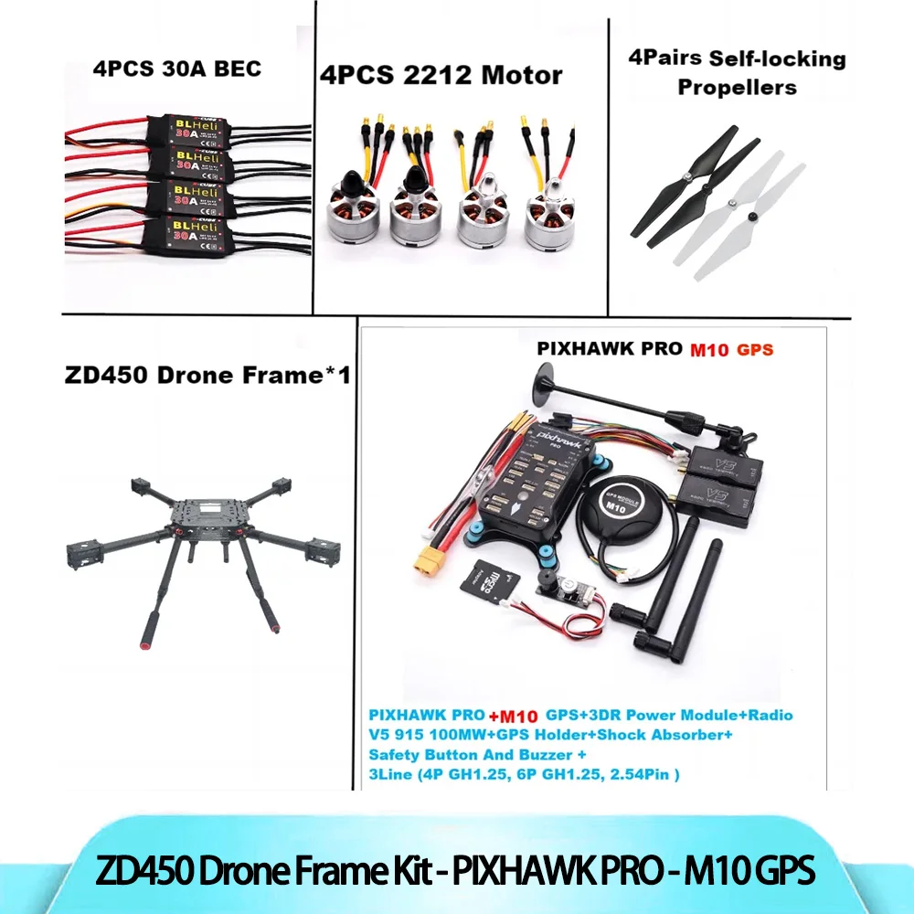 PIXHAWK PRO Flight Control M10 Carbon Fiber 450 Frame Kit Ardupilot 100MW Radio Telemetry Quadcopter BLHELI 30A ESC2212 Motor
PIXHAWK PRO Flight Control M10 Carbon Fiber 450 Frame Kit Ardupilot 100MW Radio Telemetry Quadcopter BLHELI 30A ESC2212 Motor