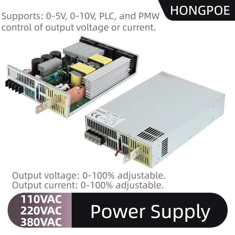Adjustable Switching Power Supply 220/277/380VAC Input 0-27V 30V 36V 48VDC Output with PLC PMW 0-5V 0-10V Control for Electronic
Adjustable Switching Power Supply 220/277/380VAC Input 0-27V 30V 36V 48VDC Output with PLC PMW 0-5V 0-10V Control for Electronic