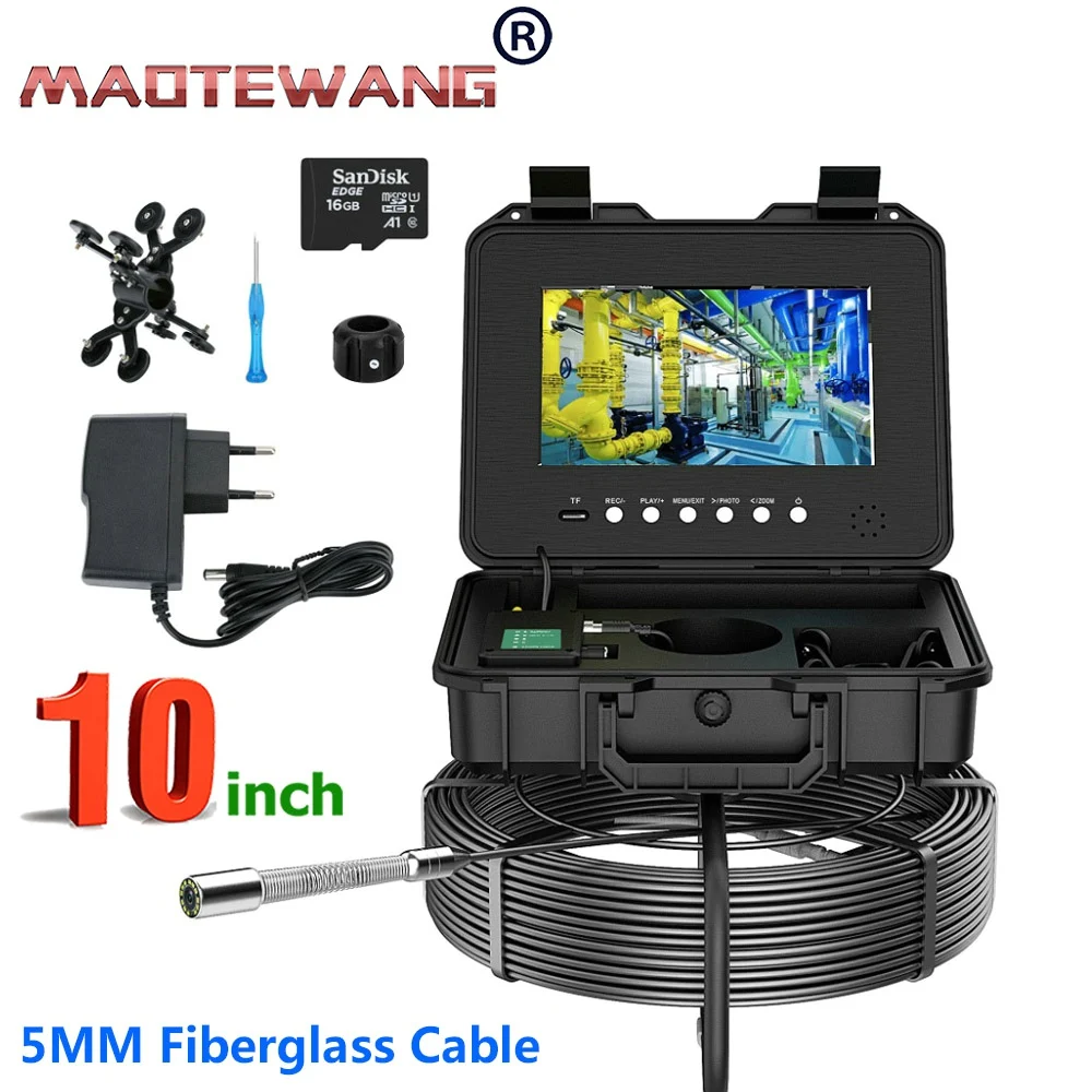 10.1" IPS Pipe Sewer Drain Inspection Camera Endoscope DVR AHD 1080P Screen Video+Audio Recording 5X Image Enlarge Borescope
10.1" IPS Pipe Sewer Drain Inspection Camera Endoscope DVR AHD 1080P Screen Video+Audio Recording 5X Image Enlarge Borescope