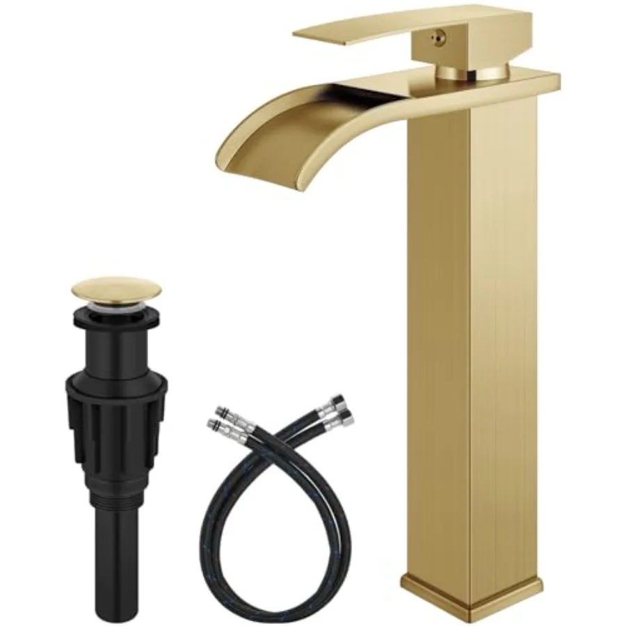 Vessel Sink Faucet Waterfall Tall Bathroom Faucet Single Handle, Single Hole Lavatory Vanity Mixer Tap with Pop Up Drain and Su
Vessel Sink Faucet Waterfall Tall Bathroom Faucet Single Handle, Single Hole Lavatory Vanity Mixer Tap with Pop Up Drain and Su