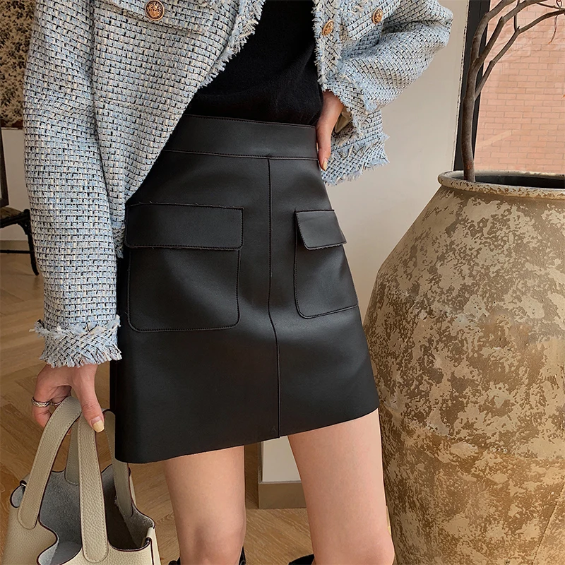 High Waist A-Line Skirt Genuine eep Leather ort Skirt Bodycon f Body JK Skirt Women's Faion Spring Autumn
High Waist A-Line Skirt Genuine eep Leather ort Skirt Bodycon f Body JK Skirt Women's Faion Spring Autumn
