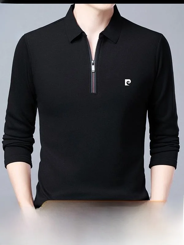Мужская высококачественная шелковая футболка Pierre Cardin с длинным рукавом, воротником на молнии, для среднего возраста, приталенного кроя, осенняя коллекция
Мужская высококачественная шелковая футболка Pierre Cardin с длинным рукавом, воротником на молнии, для среднего возраста, приталенного кроя, осенняя коллекция