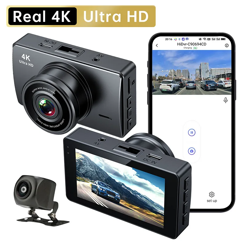 4K UHDCar Dash Cam Front and Rear Lens 3" Screen Enhanced Night Vision G-Sensor Loop Recording Easy Install & Detach Car DVR
4K UHDCar Dash Cam Front and Rear Lens 3" Screen Enhanced Night Vision G-Sensor Loop Recording Easy Install & Detach Car DVR