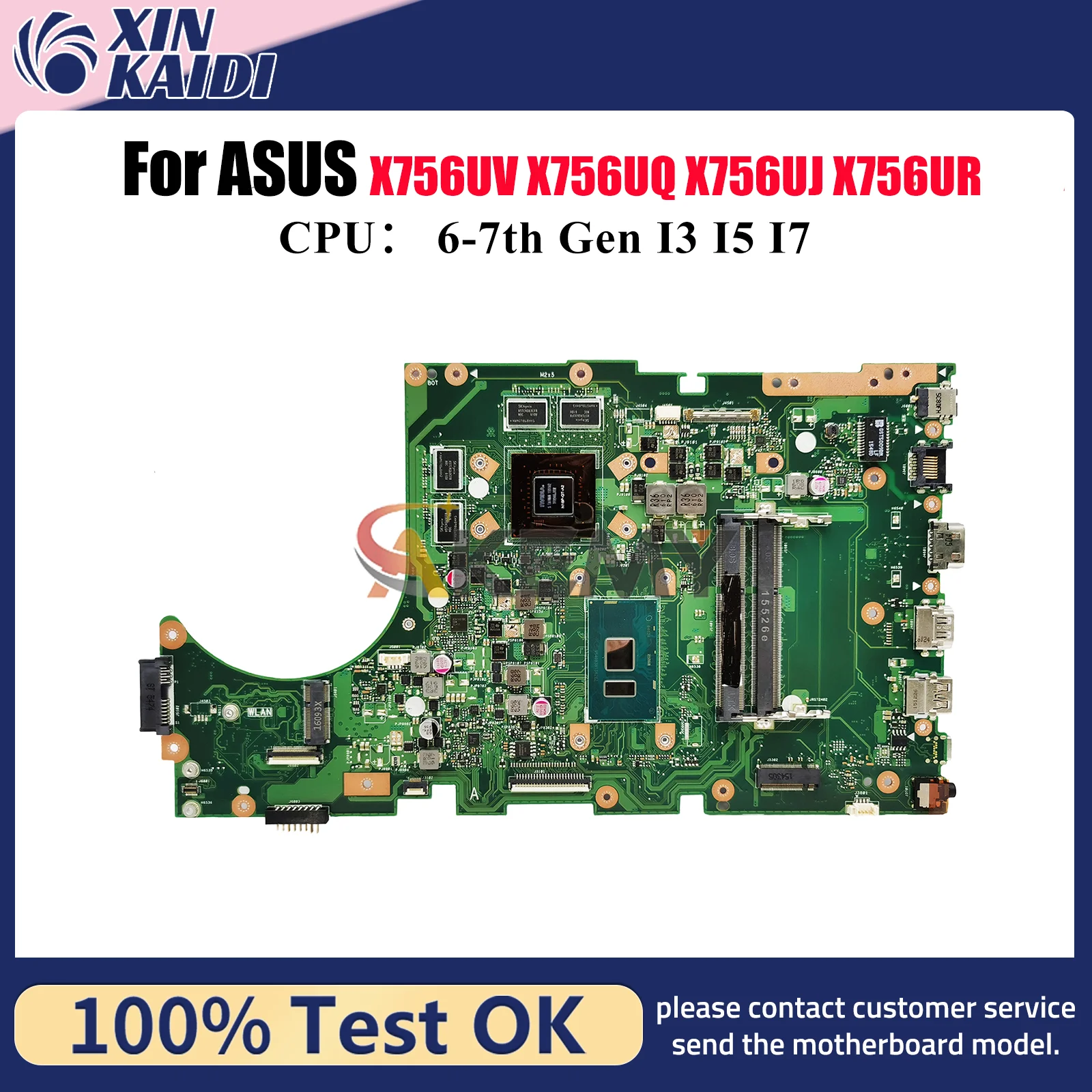 X756UX Материнская плата для ноутбука ASUS X756U X756UAK X756UXM A756U X756UQK X756UV X756UJ X756UR X756UQ Материнская плата с процессором I3 I5 I7
X756UX Материнская плата для ноутбука ASUS X756U X756UAK X756UXM A756U X756UQK X756UV X756UJ X756UR X756UQ Материнская плата с процессором I3 I5 I7