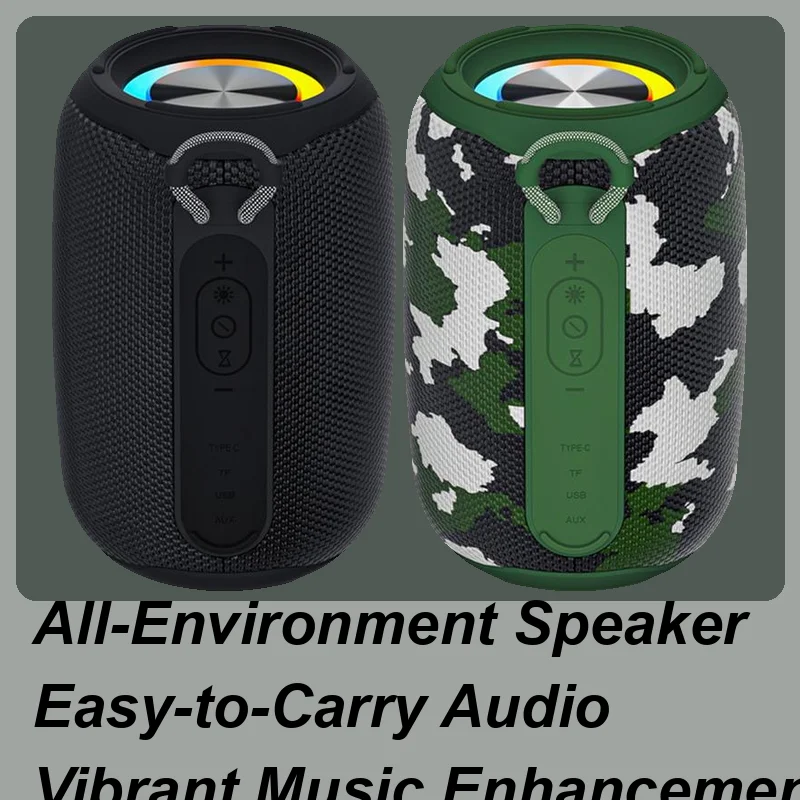 Wireless Speaker Portable Outdoor Compact Speaker Portable Bass Audio Player With Colorful Light Camping Music Playing Device
Wireless Speaker Portable Outdoor Compact Speaker Portable Bass Audio Player With Colorful Light Camping Music Playing Device
