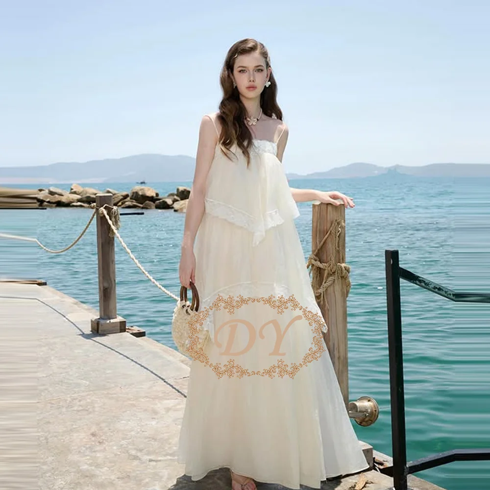 DY Elegant Tiered A-Line Wedding Dress Bridal Gown for Customized Spaghetti Strap Wedding Party Dress Vestido De Noiva
DY Elegant Tiered A-Line Wedding Dress Bridal Gown for Customized Spaghetti Strap Wedding Party Dress Vestido De Noiva
