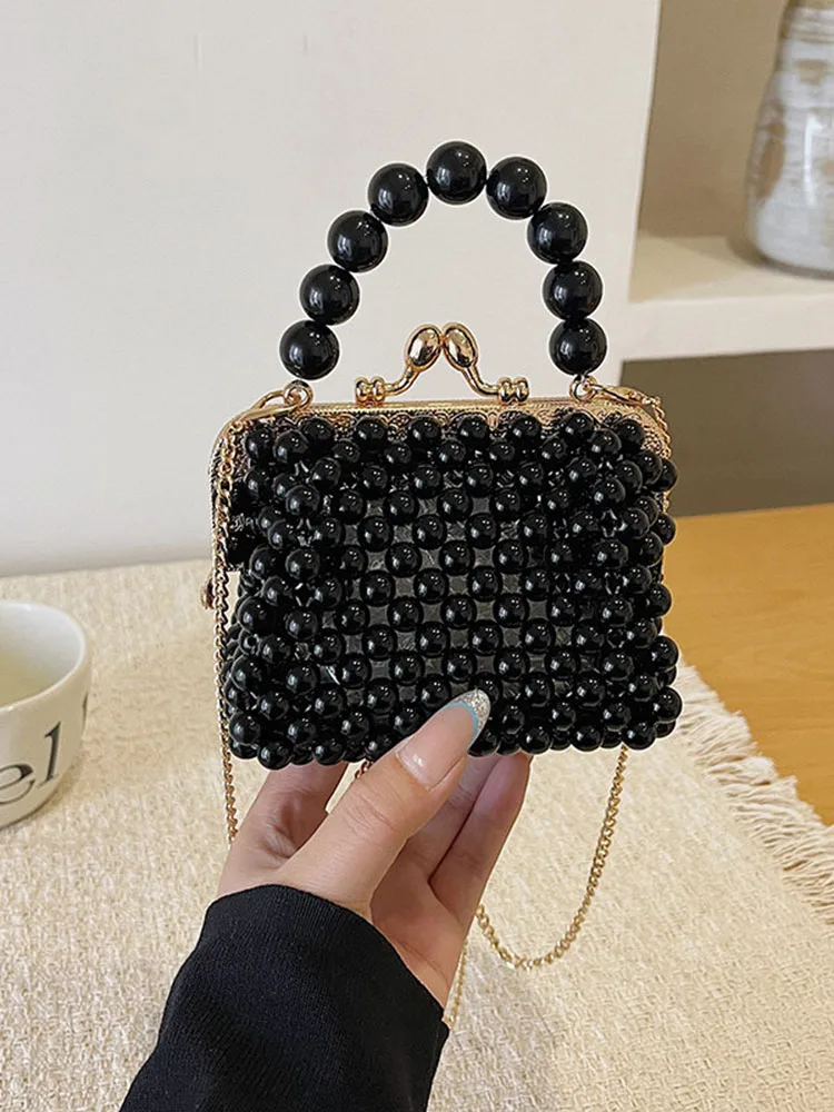 Fashion Exquiste Beading Mini Handbags Women Summer Versatile Casual Solid Color Chains Messenger Bags Elegant Lady Party Bag
Fashion Exquiste Beading Mini Handbags Women Summer Versatile Casual Solid Color Chains Messenger Bags Elegant Lady Party Bag