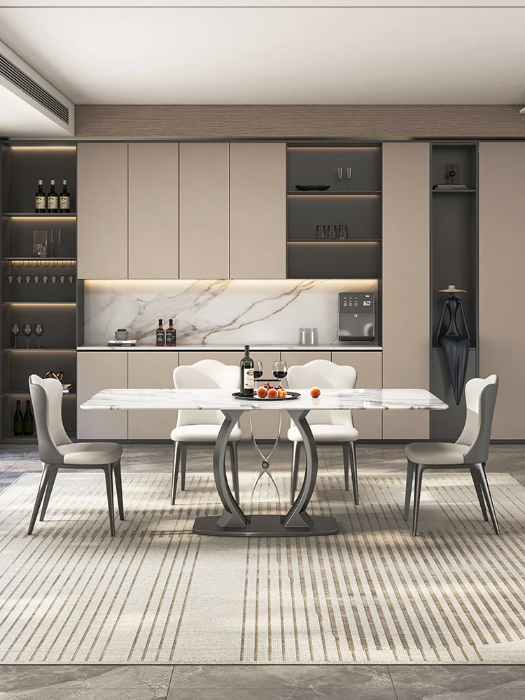 Marble dining table and chair combination household microcrystalline small unit rectangular dining table
Marble dining table and chair combination household microcrystalline small unit rectangular dining table