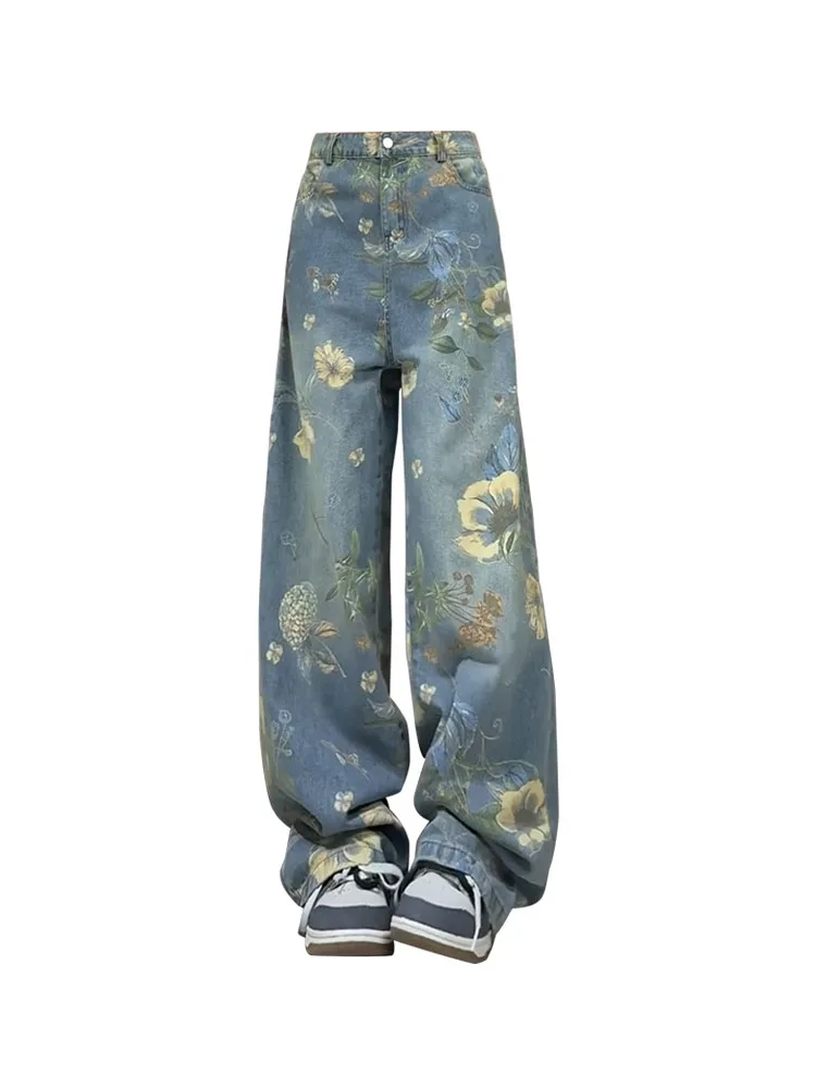 Y2k New Design Romantic Sweet Painted Wide Leg Pants Summer 2024 Holiday Style High Waist Jeans Women Loose Coquette Trousers
Y2k New Design Romantic Sweet Painted Wide Leg Pants Summer 2024 Holiday Style High Waist Jeans Women Loose Coquette Trousers