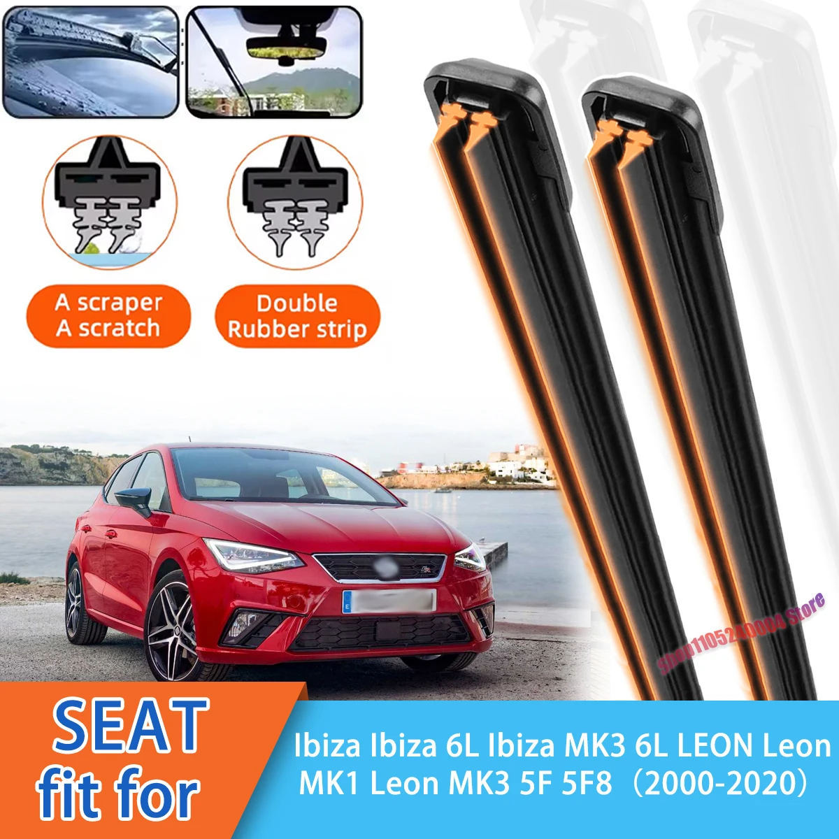 For SEAT Ibiza 6L MK3 And Leon MK3 5F 5F8 Models Front Windscreen Wipers Double Rubber Car Wiper Blades Accessories
For SEAT Ibiza 6L MK3 And Leon MK3 5F 5F8 Models Front Windscreen Wipers Double Rubber Car Wiper Blades Accessories