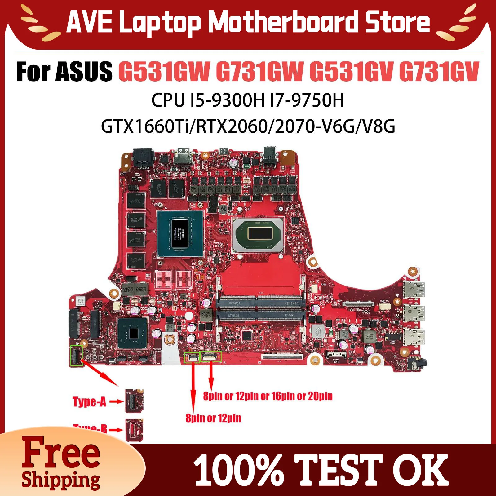 Материнская плата для ASUS ROG Strix G15 G531GS G531GM G531G G531GU G531GV G731GV G531GW W I5 I7 протестирована нормально
Материнская плата для ASUS ROG Strix G15 G531GS G531GM G531G G531GU G531GV G731GV G531GW W I5 I7 протестирована нормально