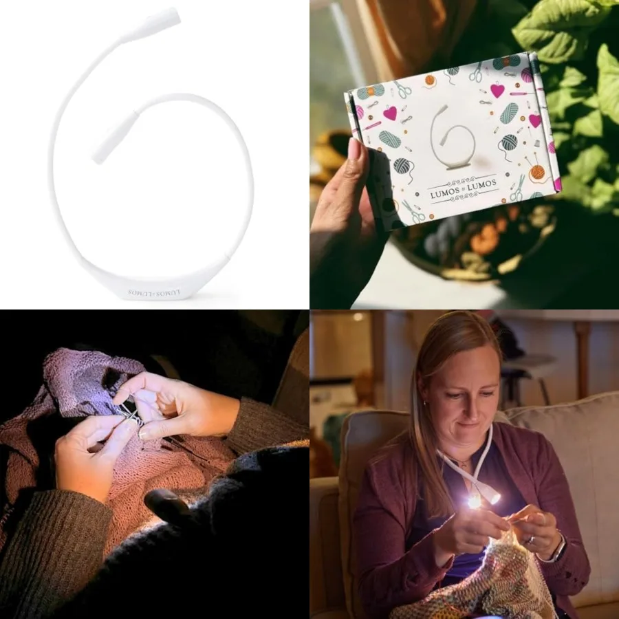 Lumos Knitting Light, Crafter Light Around Neck for Knitters and Crocheters, 3 Colors and Adjustable Brightness. Portable, Wear
Lumos Knitting Light, Crafter Light Around Neck for Knitters and Crocheters, 3 Colors and Adjustable Brightness. Portable, Wear
