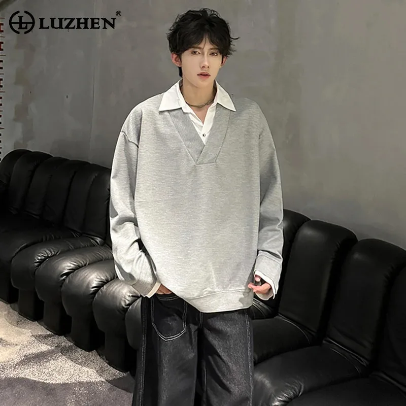 LUZHEN Elegant Handsome Fake Two Piece Design Long Sleeve Sweatshirt Men's 2025 Autumn Temperament High Quality Clothes JY3733
LUZHEN Elegant Handsome Fake Two Piece Design Long Sleeve Sweatshirt Men's 2025 Autumn Temperament High Quality Clothes JY3733