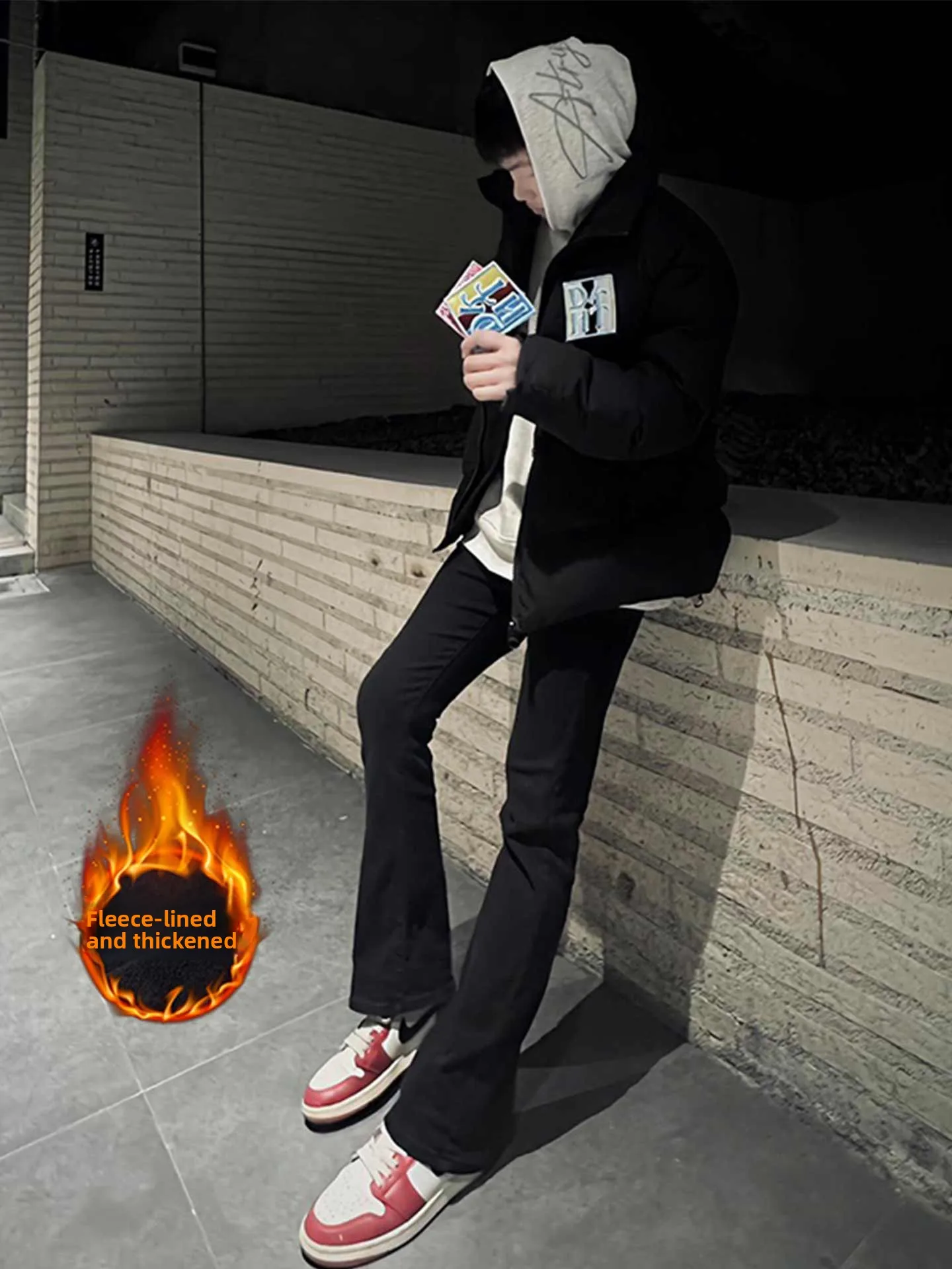 Men's Fleece Lined Bootcut Jeans Straight Narrow Version Autumn Winter American High Street Vibe mid Waist Zipper Fly Jeans
Men's Fleece Lined Bootcut Jeans Straight Narrow Version Autumn Winter American High Street Vibe mid Waist Zipper Fly Jeans